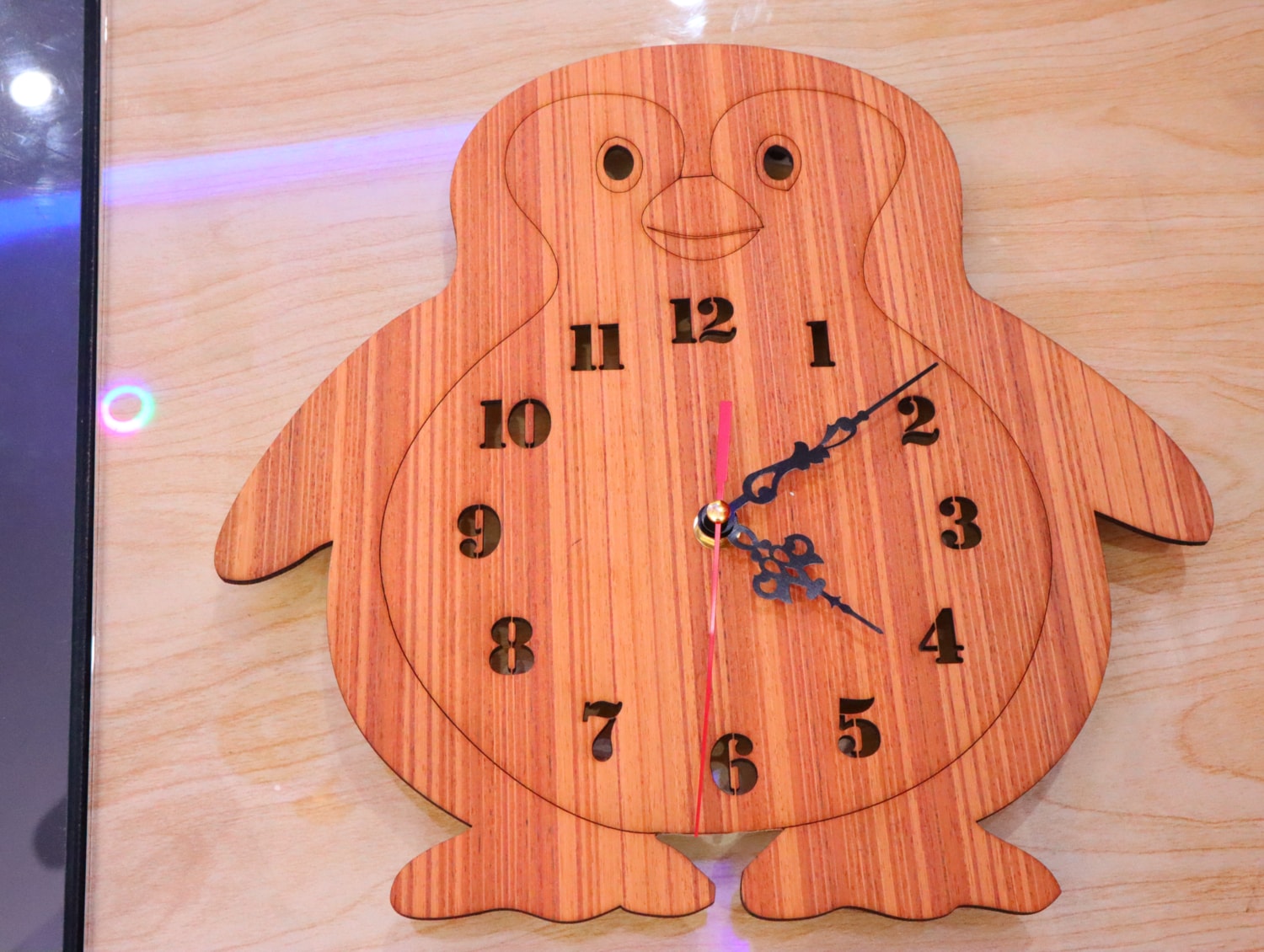 Laser Cut Penguin Wall Clock Free Vector