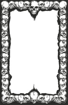 Frame For Mirror With Skulls DXF File