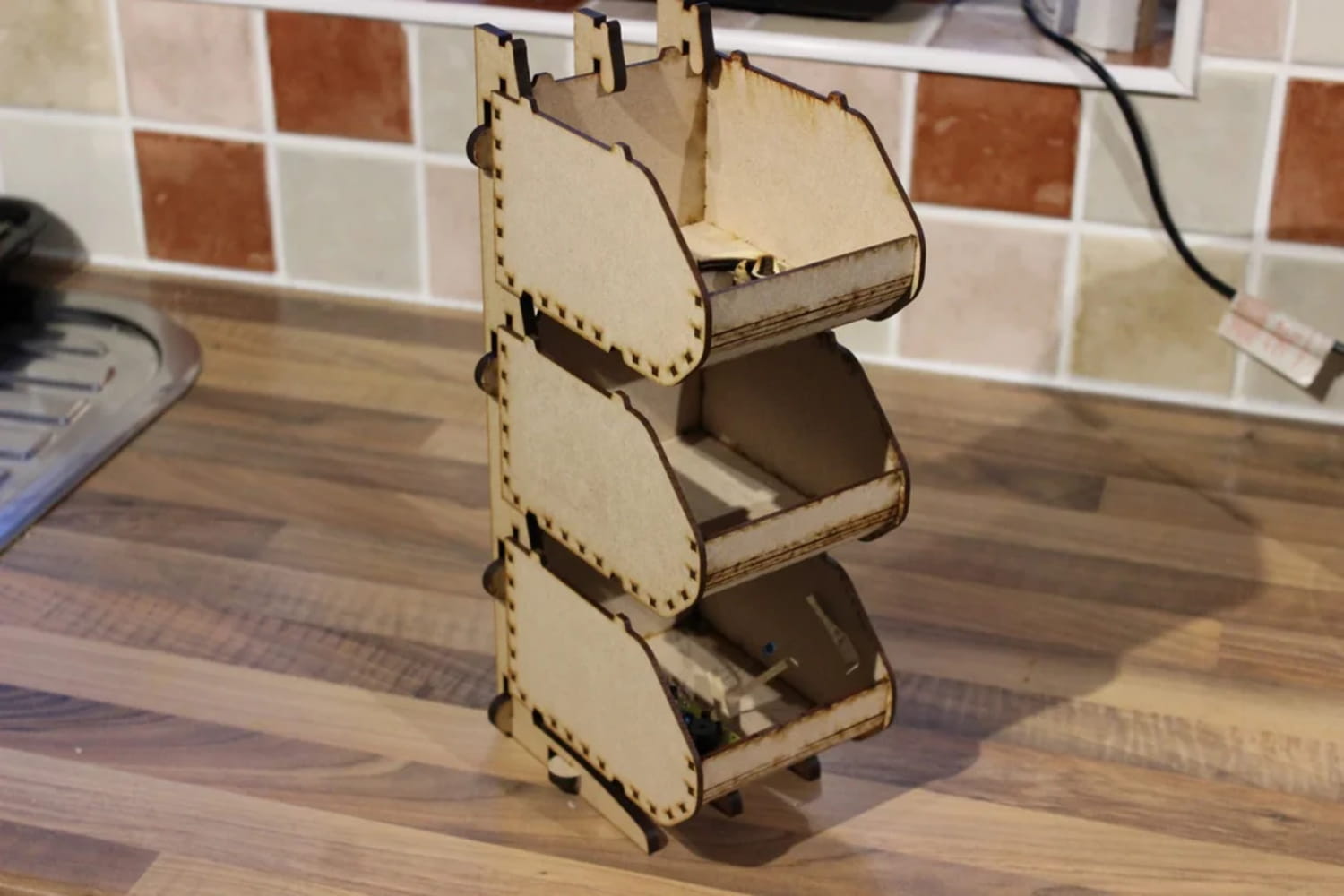 Laser Cut Rackable Stackable Linbin Free Vector cdr Download - 3axis.co - 3D model önizlemesi
