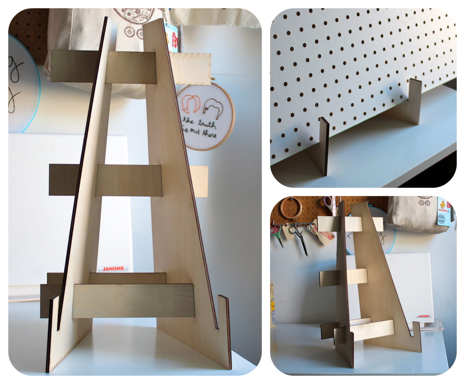 Laser Cut Pegboard Display Stand Pegboard Easel Free Vector cdr