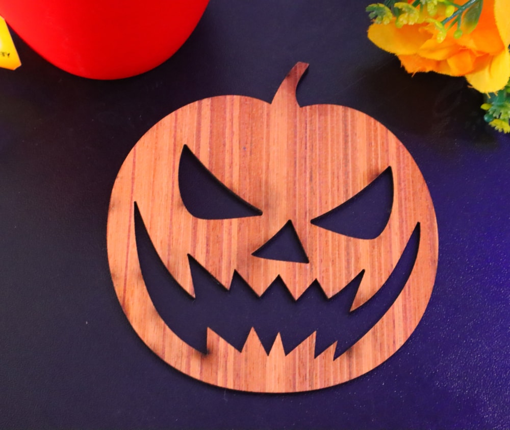 Laser Cut Halloween Pumpkin Coasters DXF File