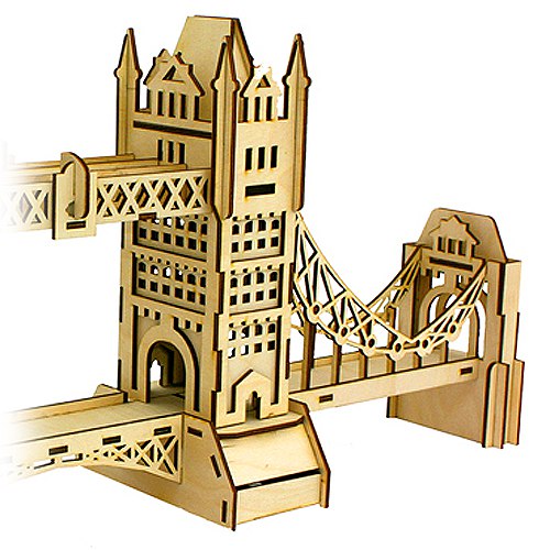 Laser Cut London Tower Bridge 3D Puzzle Free Vector