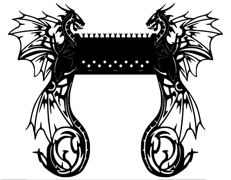 DXF file for plasma cutting Dragon grill 