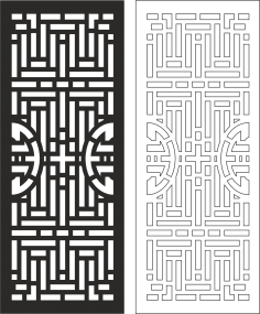 Carved Wood Partition Design vector Free Vector