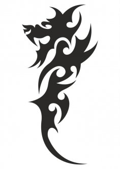 Chinese Tribal Dragon Tattoo Vector Free Vector