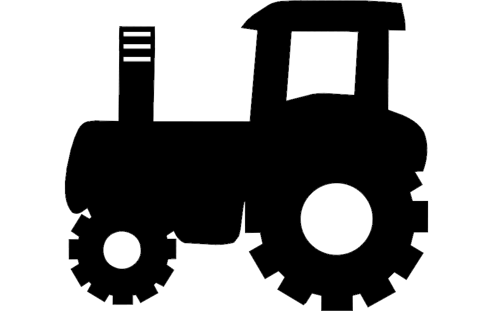 Tractor silhouette vector art dxf File Free Download - 3axis.co
