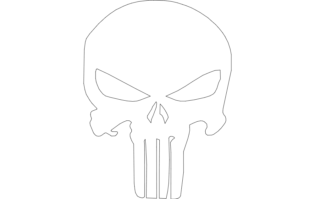 The Punisher Skull Silhouette dxf File Free Download - 3axis.co