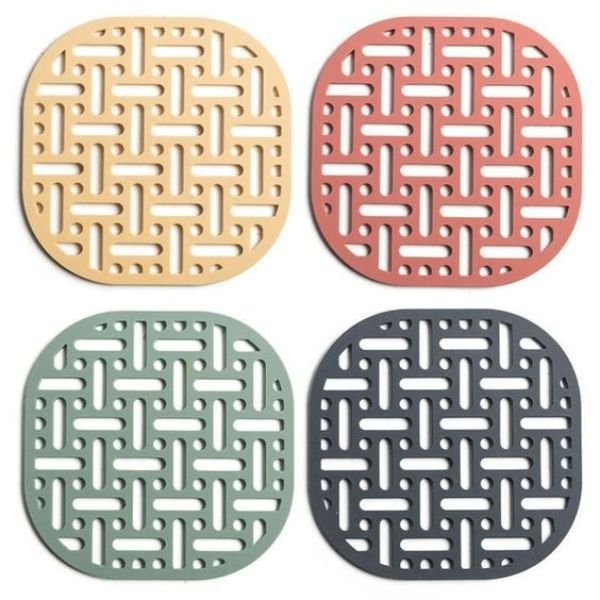 Laser Cut Modern Coffee Cup Coasters Hot Dish Pads Free Vector Download - 3axis.co - 3D model önizlemesi