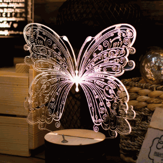 Butterfly 3D Lamp Free Vector
