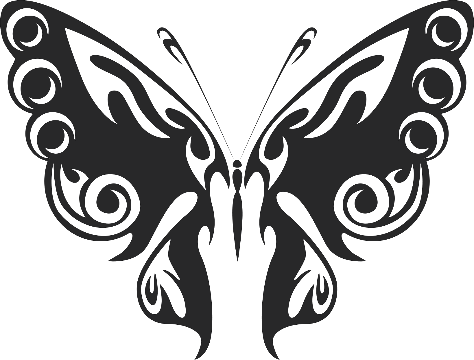 Download Tribal Butterfly Vector Art 47 Dxf File Free Download 3axis Co