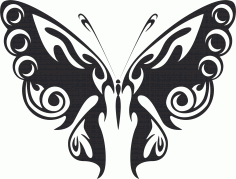 Tribal Butterfly Vector Art 47 DXF File