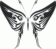Butterfly vector illustration DXF File