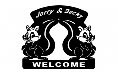 Squirrels Welcome Sign dxf File