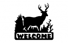 Deer Welcome dxf File