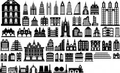 Building Silhouette Vector Free Vector
