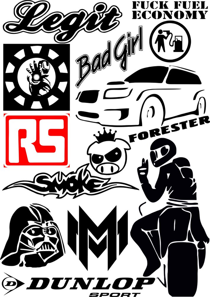 Random Car Sticker Vector Pack Free Vector Cdr Downlo