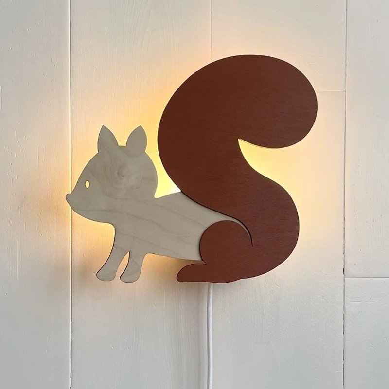 Laser Cut Squirrel Wall Lamp Kids Room Decor Free Vector Download - 3axis.co - 3D model önizlemesi