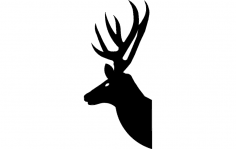 Deer Head Silhouette dxf File