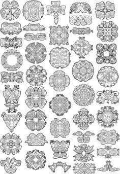 Collection of Celtic Knot Patterns Free Vector