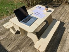 Flat Pack Picnic Table Lasercut Free Vector