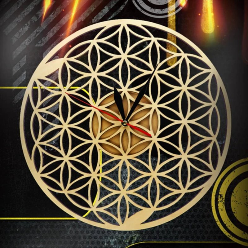 Laser Cut Sacred Geometry Wall Clock The Flower Of Life Clock Free ...