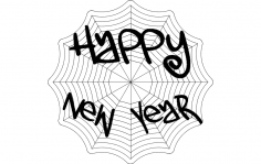 Happy new year web dxf File