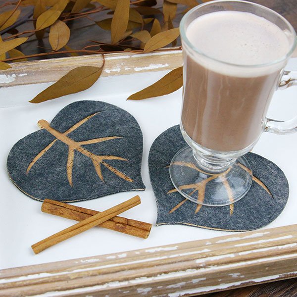 Laser Cut Leaf Cutout Coaster Free Vector Download - 3axis.co - 3D model önizlemesi