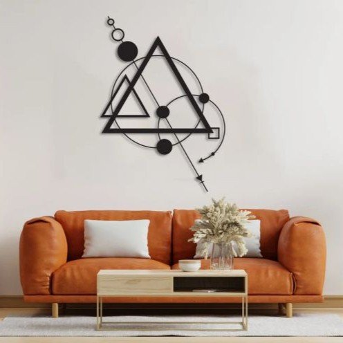Laser Cut Modern Wall Sculpture Decor Geometric Triangle Wall Art Free Vector Download - 3axis.co - 3D model önizlemesi