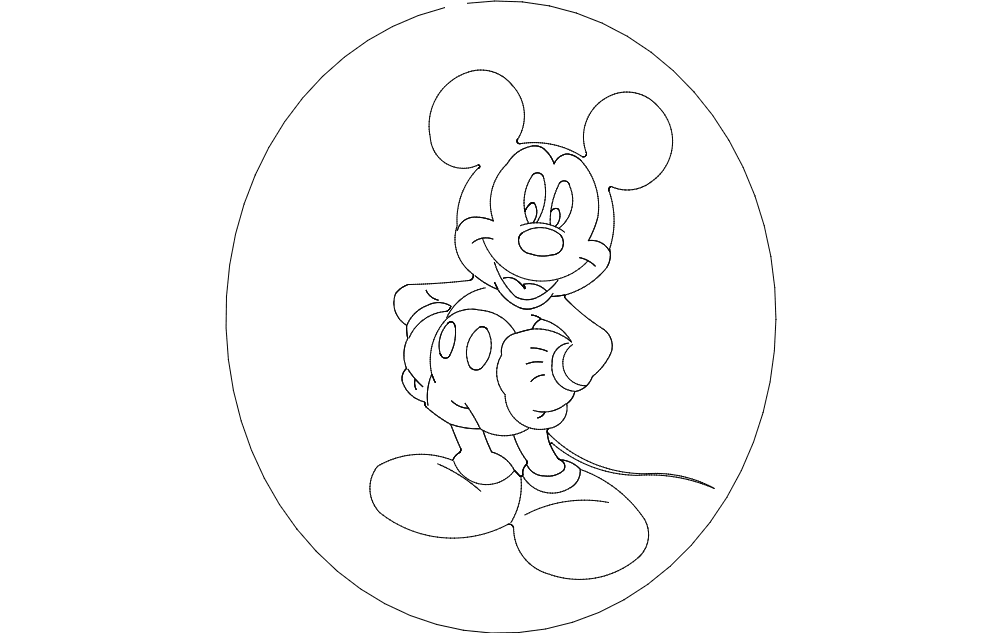 Mickey Mouse dxf File Free Download - 3axis.co