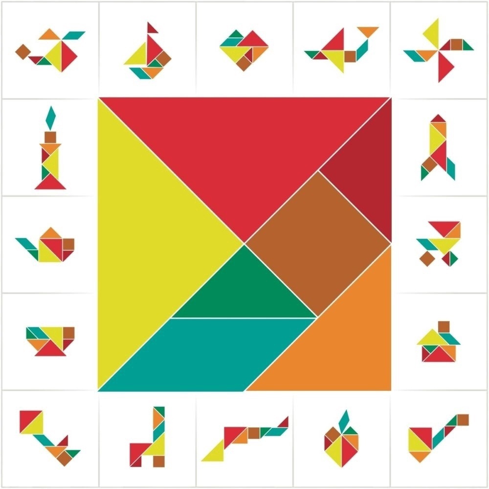 Laser Cut Tangram Puzzle Brain Training Geometry Toy For Kids Free Vector