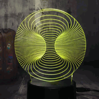 Laser Cut Deep Hole 3D Optical Illusion Acrylic Night Light Free Vector