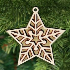 Laser Cut Christmas Star Bauble Free Vector