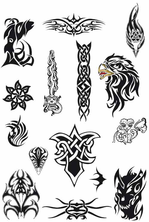 Set Of Tattoos (.eps) Free Vector Download - 3axis.co