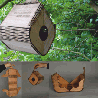 Flexible Plywood Birdhouse DXF File
