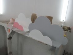 Laser Cut Plywood Shelf 10mm 15mm Clouds Free Vector