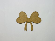 Laser Cut Unfinished Wood Heart Bow Shape Craft Free Vector