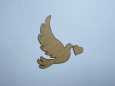 Laser Cut Dove With Heart Cutout Free Vector