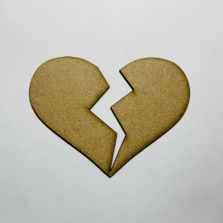 Laser Cut Broken Heart Shape Wood Cutout Free Vector