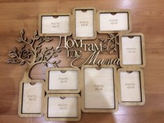 Laser Cut Family Wooden Photo Frames Free Vector