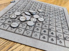 Laser Cut Sequence Card Game Board And Pieces Free Vector