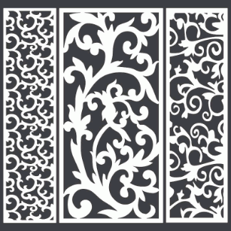Laser Cut Panels With Swirls Lace Pattern Free Vector