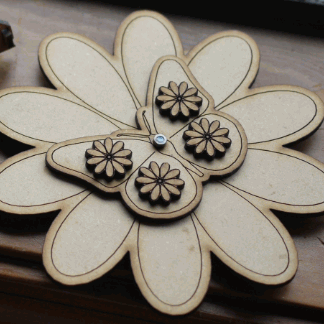 Laser Cut Spinning Butterfly On Flower Toy SVG File