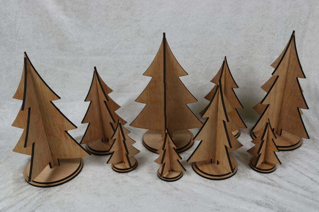 Laser Cut Christmas Trees 5mm DXF File