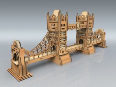 Laser Cut Tower Bridge Model Free Vector