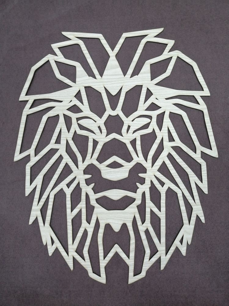 Laser Cut Lion Polygon Art Wall Decor Wall Art Decor 3D Sculpture DXF File