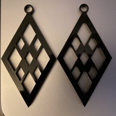 Laser Cut Acrylic Diamond Earrings Template SVG File