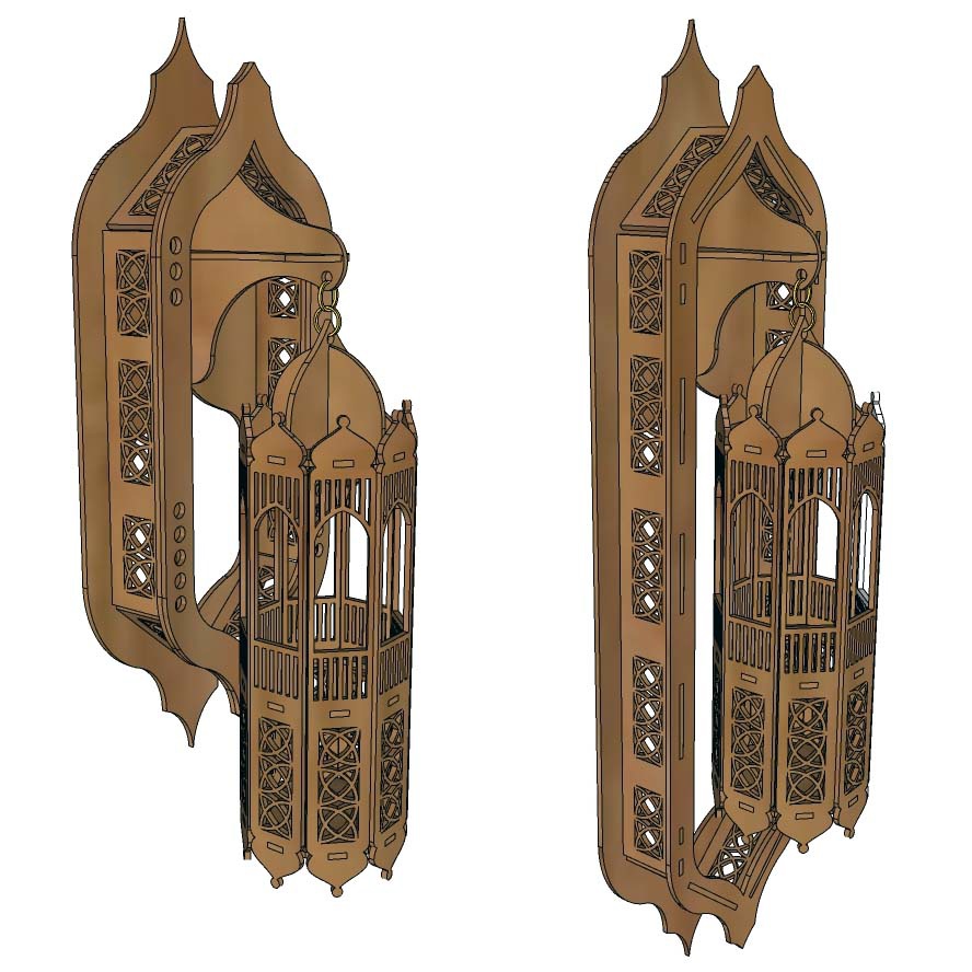 Laser Cut Andalusia Moroccan Wall Lamp 4mm DXF File