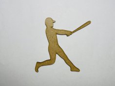 Laser Cut Baseball Player Unfinished Cutout Shape Free Vector