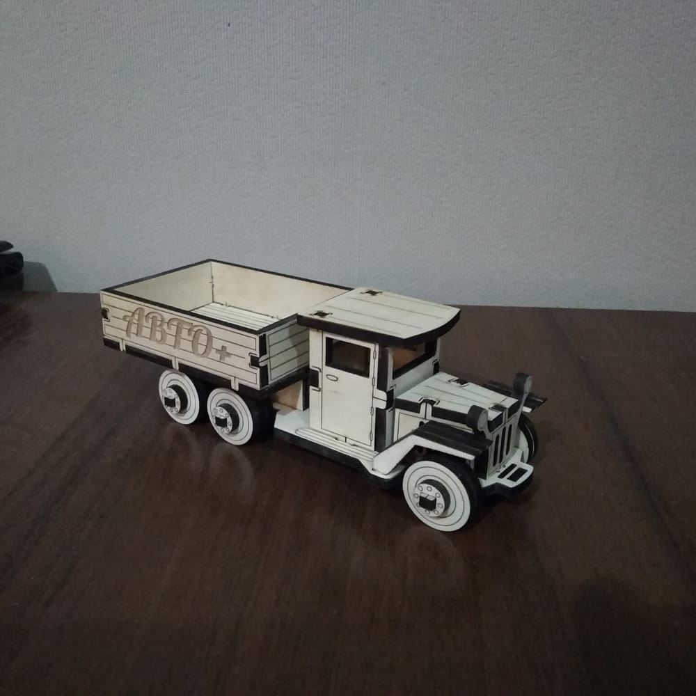 Laser Cut Truck Business Card Holder Free Vector cdr Download - 3axis.co - 3D model önizlemesi