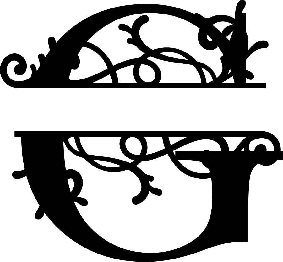 Flourished Split Monogram G Letter (.eps) Free Vector Download - 3axis.co